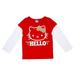 Hello Kitty Infant Toddler Girls Red White Gold Glitter T-Shirt Holiday Tee 2T