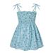 Emmababy Girl?s Summer Floral Boat Neck Lace-Up A-line Suspender Dress