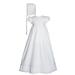 Girls 30â€³ White Cotton Dress Christening Gown Baptism Gown with Lace (Baby)