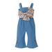 Multitrust Baby Girls Jumpsuit Leopard Printed Pattern Sleeveless One-piece