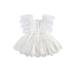 Mioliknya Infant Princess Rompers Ruffles Sleeveless Feather Tassel Sleeveless Backless Clothes