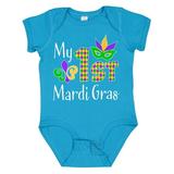 Inktastic My 1st Mardi Gras with Mask Boys or Girls Baby Bodysuit