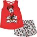 Disney Minnie Mouse Toddler Girls Crossover Tank Top and Active Retro Dolphin French Terry Shorts Infant to Big Kid