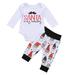 Binpure 2Pcs/Set Newborn Baby Letter Long Sleeve Romper + Santa Long Pants
