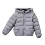 TAIAOJING Winter Coats for Kids with Hoods Winter Child Solid Color Zipper Keep Warm Clothes Jacket for Baby Boys Girls 7-8 Years