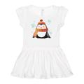 Inktastic Cute Winter Penguin in Hat and Scarf with Snowflakes Girls Baby Dress