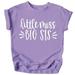 Pregnancy Reveal Big Sister Announcement Little Miss Big Sis T-Shirts Purple Shirt 3T