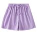 nsendm Girls Cheer Shorts Toddler Kids Girls Boys Elastic Waist Casual Shorts Pants Clothes Shorts for Girls Size 6 Purple 4 Years