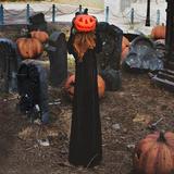 The Holiday Aisle® Halloween Hanging Pumpkin Man Lighted Display in Black/Orange | 16.14 H x 14.57 W x 6.69 D in | Wayfair