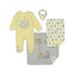 Disney Winnie the Pooh Newborn Baby Boys Sleep N Play Bib Blanket and Burp Cloth 4 Piece Outfit Set