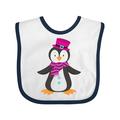 Inktastic Cute Penguin Penguin with Hat Penguin with Scarf Boys or Girls Baby Bib