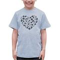 7 ate 9 Apparel Kids Fall Leaves Heart T-Shirt Grey