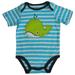Jumping Bean Infant Boys Blue Striped Whale Creeper Style Snap Bottom T-Shirt 6m