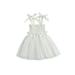 TheFound Princess Kids Baby Girls Dress Strapless Solid Lace Knee Length Tutu Sundress 2 Colors