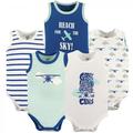 Luvable Friends Baby Boy Cotton Sleeveless Bodysuits 5pk Airplane 18-24 Months