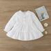 Jerdar Toddler Girl Outfits Princess Dresses Baby Girls Fall Ruffles Long Sleeve Vintage Solid Casual Casual Dress Cotton Dresses White (5-6 Years)