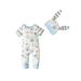 Bebiullo Baby Boy Girl My First Easter Romper Newborn Infant Print Jumpsuit+3D Rabbit Ears Hat 2Pcs Outfits Set 6-12 Months
