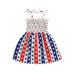 Canrulo Toddler Baby Girl 4th of July Dress Strap American Flag Dress Summer Little Girls Independence Day Outfits White Star 2-3 Years