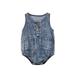 Felcia Newborn Denim Romper Summer Baby Sleeveless Button Pocket Jumpsuit