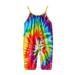 TAIAOJING Baby Romper Kids Girls Toddler Rainbow Outfits Strap Tie Dyed Jumpsuit Harem Girls Romper&Jumpsuit Onesie Outfit 4-5 Years