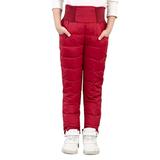 nsendm Boys Snow Bibs Size 8-10 Little Girls Boys Solid Snow Pants Thick Winter Warm Kids Pants Snow Bibs Toddler Red 4-5 Years