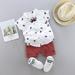 Hunpta Bow Shorts Gentleman Boys Baby Tops Toddler Kids Crown Set Outfits Shirt Boys Outfits&Set