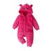 TAIAOJING Baby Romper Boys Girls Cartoon Ear Zipper Hooded Jumpsuit Onesie Outfit 9-12 Months