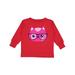 Inktastic Hipster Cat Cat With Glasses Pink Cat Boys or Girls Long Sleeve Toddler T-Shirt