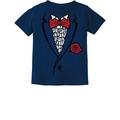 Tstars Boys Halloween Party Shirt Kids Printed Ruffled Tuxedo Suit with Red Bow Tie Trick or Treat Day of the Dead Shirt for Boy Toddler Infant Kids T Shirt