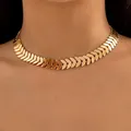 Lacteo – collier ras du cou en forme de pétales dorés pour femmes chaîne courte bijoux clavicule
