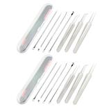 US 7~14 Pack Blackhead Remover Pimple Squeeze Comedone Extractor Tweezer Tools