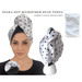 ShopBasics Microfiber Hair Towel Wrap - Includes Laundry & Travel Bag - ( Satin Polka Dot )