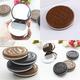 Dengmore Mini Pocket Chocolate Cookie Biscuits Compact Mirror With Comb Cute for Office