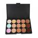 Concealer Palette 15 Colors Makeup Palette Facial Camouflage Contour Palette with Sponge Puff Oval & Makeup Brush Beauty Make up Cream