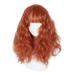 Unique Bargains Wigs for Women 22 Orange Curly Wig with Wig Cap Medium Long Hair