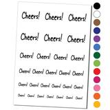 Cheers Fun Text Water Resistant Temporary Tattoo Set Fake Body Art Collection - White