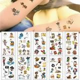 Temporary Tattoo Stickers Kids Tattoos/10 Sheets Temporary Tattoos for Kids/Pirate Stickers/Pirate Party/Kids Temporary Tattoos 10 Sheets Pirate Tattoos Waterproof Temporary Tattoo for Children Kids