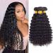 Ustar Brazilian Virgin Remy 100% Human Hair Weave Deep Wave Natural Black Color 1B - 10 10 12 inch (3 Bundles)