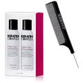 Keratin Complex COLOR CARE Smoothing Shampoo & Conditioner DUO SET (w/Sleek Comb) Frizz-Fighting No Added Sodium Chloride (3 oz - TRAVEL DUO KIT)