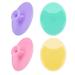 BSMEAN 4 Pcs Face Scrubber Silicone Facial Cleansing Brush Face Exfoliator Massager Blackhead Acne Pad Face Skin Care for Deep Cleaning