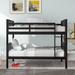 Full over Full Solid Wood Bunk Bed with Built-in Ladder and Full-Length Guardrail, Kid's Bed Can be divided into 2 Beds