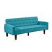 Tufted backrest Square arm 4 solid wood legs + 1 plastic center leg Padding foam Sofa Bed, Solid Wood Frame Construction