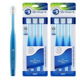 Brilliant Soft Adult Round Head Toothbrush Over 10 000 Microfiber Micro Bristles for a Noticeably Cleaner Feeling Mouth Blue 6pk