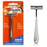 Gillette 7 O Clock PII Trac II Razor + Trac II Chrome Handle + 3 Count Eyebrow Trimmer