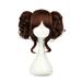 Unique Bargains Wigs for Women 14 Brown Curly Wig with Wig Cap Shoulder Length