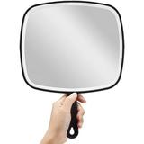 Hand Mirror â€“ Salon Hairdresser Hand Held Mirror â€“ for Hairdressing and Beauty â€“ for Professional Barbers and Hairdressers â€“ Black â€“ Square â€“ XL