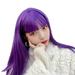 Purple Wig Medium Long Hair Comic Bangs Clavicle Hair Purple Women S Long Straight Wig Fashion Hair Extensions for Masquerade 50Cm Purple