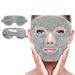 Dicasser Cooling Ice Face Eye Mask for Reducing Puffiness Bags Under Eyes Sinus Redness Pain Relief Dark Circles Migraine Hot/Cold Pack with Soft Plush Backing Gray(1* Eye Mask+1*Face Mask)