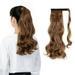 SHCKE 24 Inch Straight Ponytail Extension 18 Inch Clip in Curly Ponytail Extension Wrap Around Ponytail Extension Synthetic Hairpieces for Women
