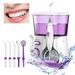 Genkent Water Dental Flosser Water Dental Oral Irrigator for Teeth/Braces 5 Water Jet Tips for Family 800ML Electric Dental Flosser Pick for Tooth Cleaning (Purple)